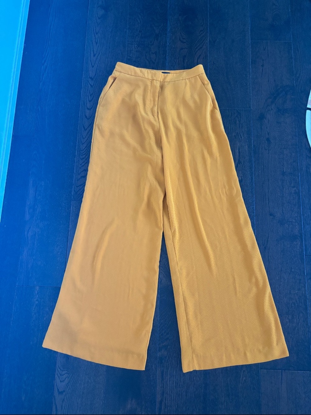 Wide Leg Mustard Women's Pants High Waist Palazzo